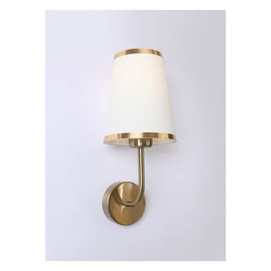 JS-GL-1025-1 AB - ANTIQUE BRASS METAL & FABRIC SHADE Modern Hanging Light