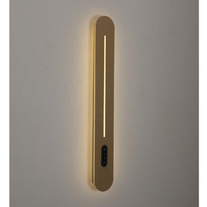 JS-GL-103-600 - French Gold Metal & Onxy Marble Wall Light