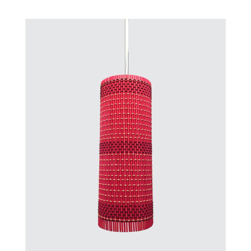 JS-GL-103-SQ-RED - Jute Fiber Hanging Light