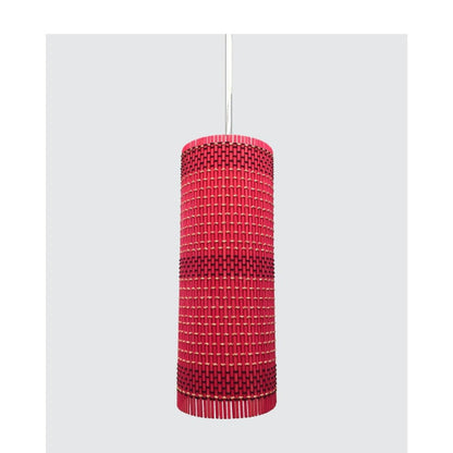 JS-GL-103-SQ-RED - Jute Fiber Hanging Light