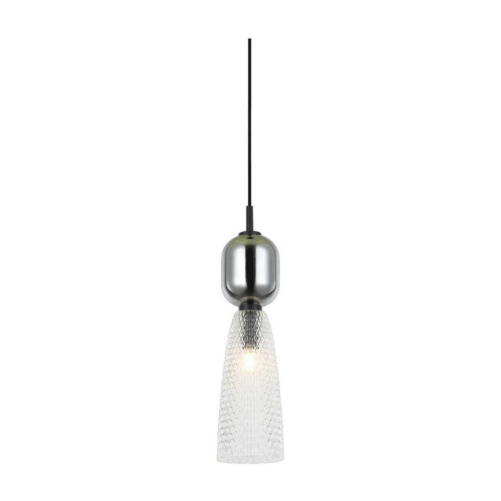 JS-GL-1057-H - Black Metal Glass Hanging Light