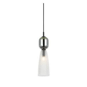 JS-GL-1057-H - Black Metal Glass Hanging Light