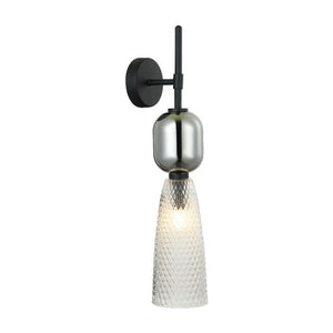 JS-GL-1057-W - Black Metal & Glass Modern Wall Light