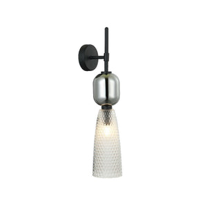 JS-GL-1057-W - Black Metal & Glass Modern Wall Light