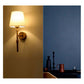JS-GL-1065-1 - ANTIQUE BRASS METAL & FABRIC SHADE Cloth Shade Wall Light