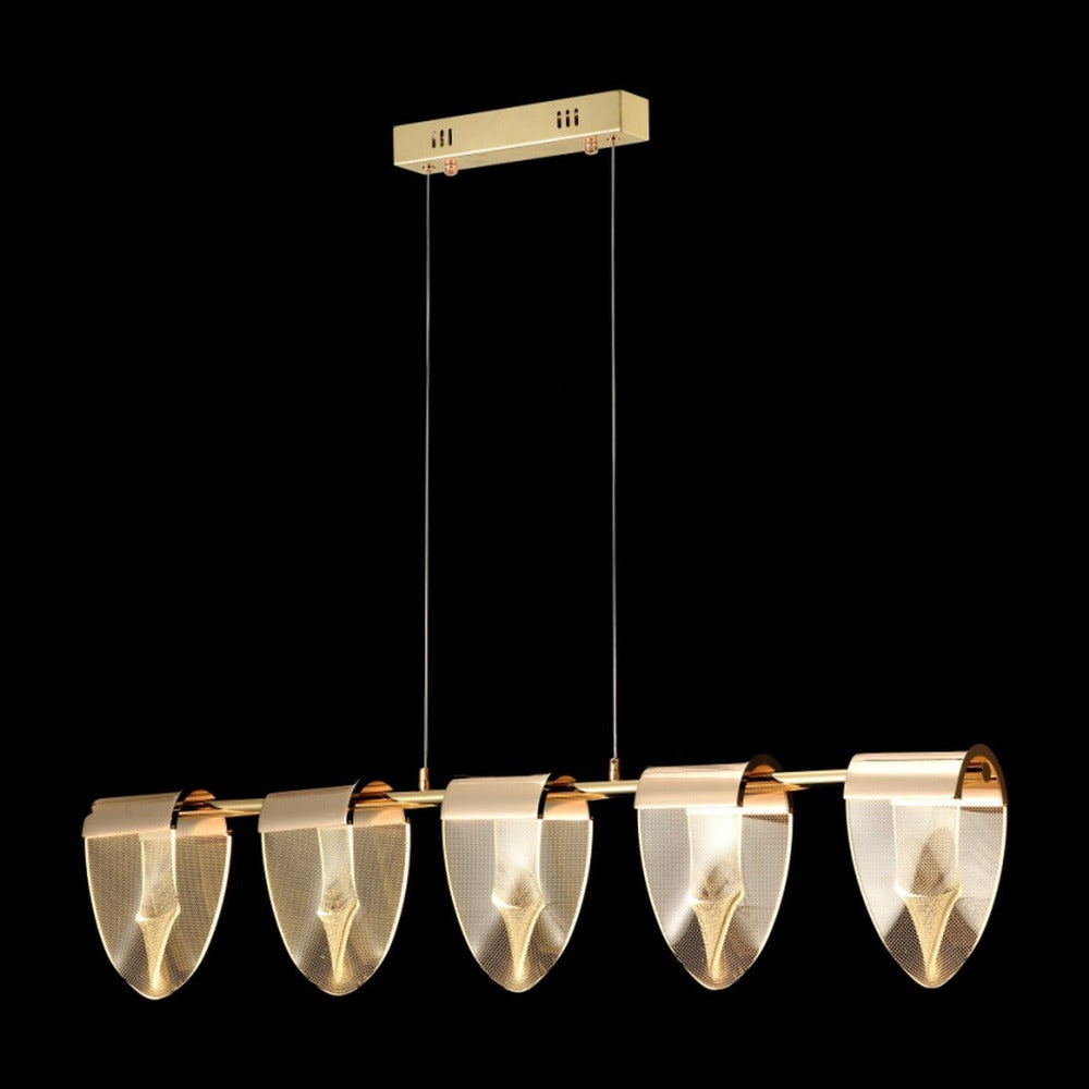 JS-GL-1068-100 - French Gold Metal & Acrylic Led Chandelier