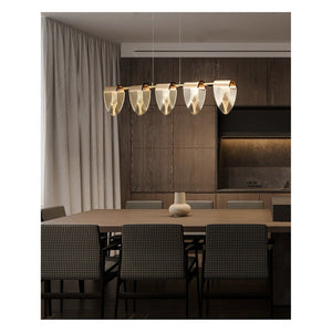 JS-GL-1068-100 - French Gold Metal & Acrylic Led Chandelier