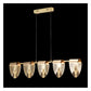 JS-GL-1068-100 - French Gold Metal & Acrylic Led Chandelier