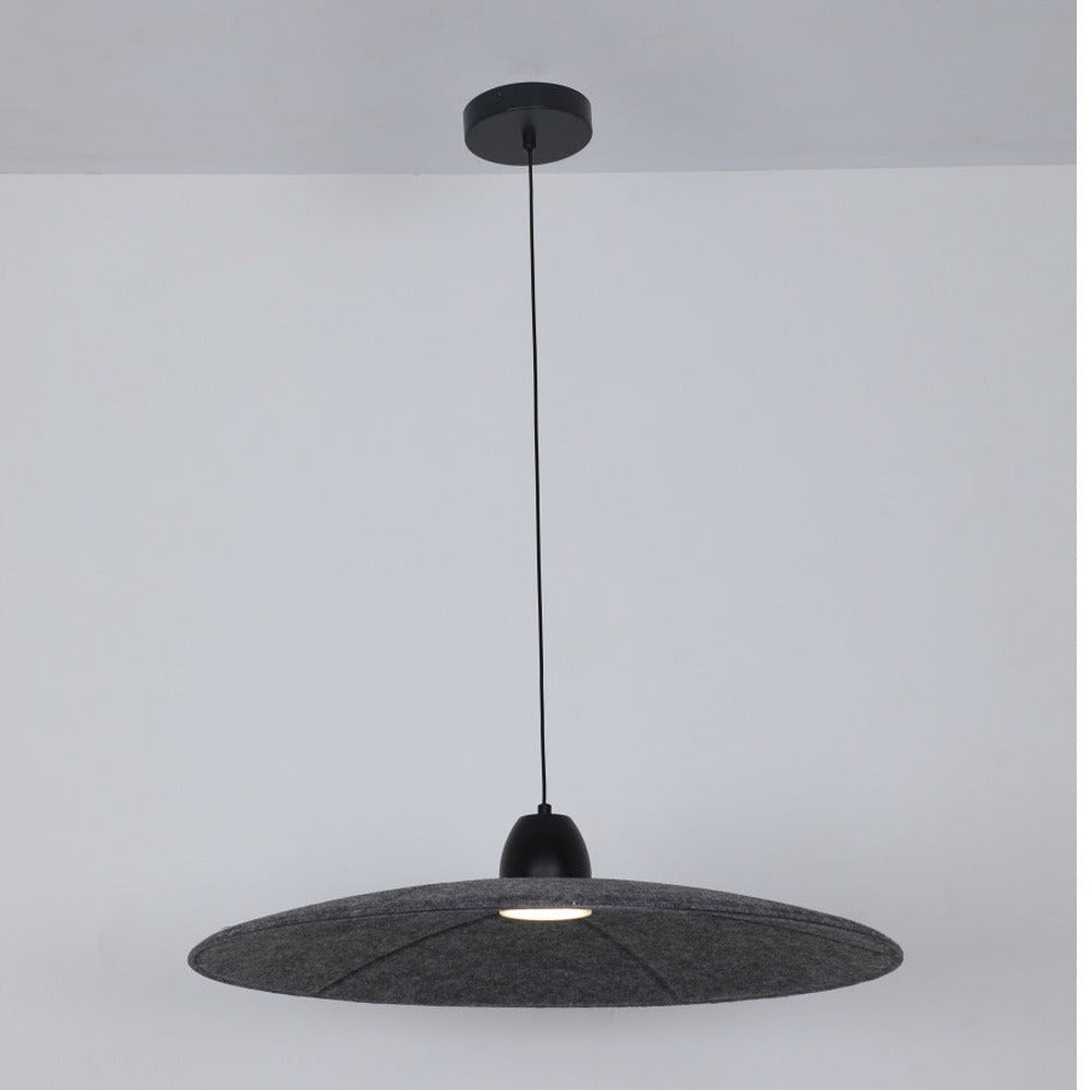 JS-GL-1072-600 GY - Grey Metal & Acoustic Modern Hanging Light