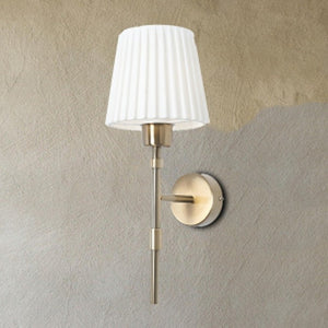 JS-GL-1075-1 - ANTIQUE BRASS METAL & PLA Cloth Shade Wall Light