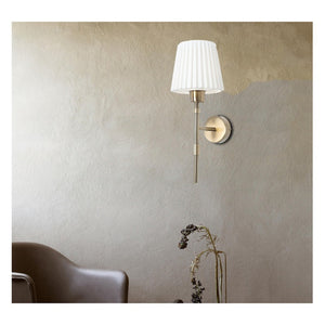 JS-GL-1075-1 - ANTIQUE BRASS METAL & PLA Cloth Shade Wall Light