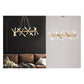 JS-GL-1080-20 - Antique Brass Metal & Acrylic Led Chandelier