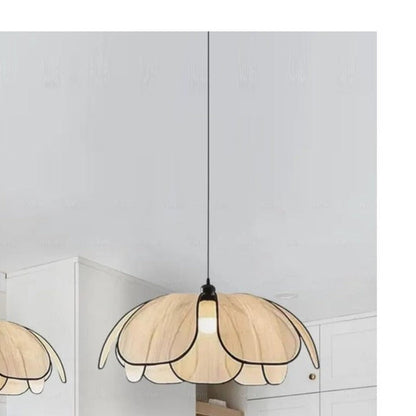 JS-GL-1083-600 - Black Metal & Fabric Cloth Shade Hanging Light