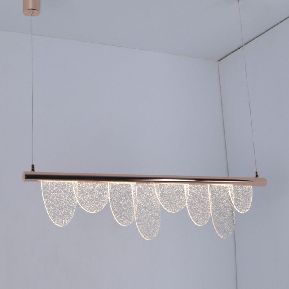 JS-GL-1086-900 - French Gold Metal & Acrylic Led Chandelier