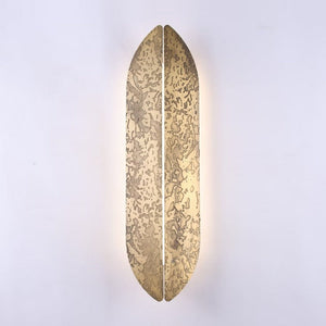 JS-GL-10938-W - Rustic Brass Gold Metal & Acrylic Modern Wall Light
