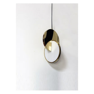 JS-GL-1125-S - GOLD METAL & ACRYLIC Modern Hanging Light