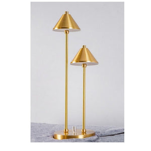JS-GL-1126T - Antique Brass Metal & Acrylic Modern Table Lamp