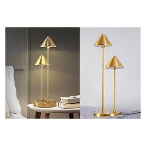JS-GL-1126T - Antique Brass Metal & Acrylic Modern Table Lamp