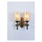 JS-GL-1129-2 - Antique Brass Metal & Glass & Stone Modern Wall Light