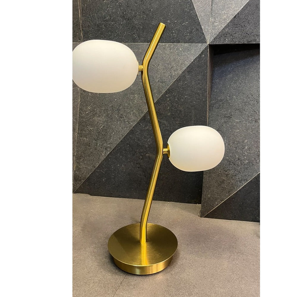 JS-GL-1130-TL - Antique Brass Metal & Glass Modern Table Lamp