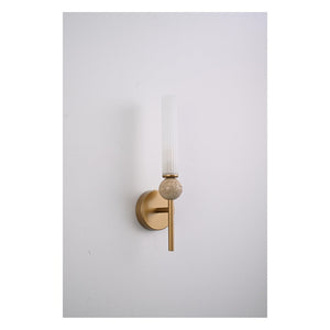 JS-GL-1161-1 - Antique Brass Metal & Acrylic Marble Wall Light