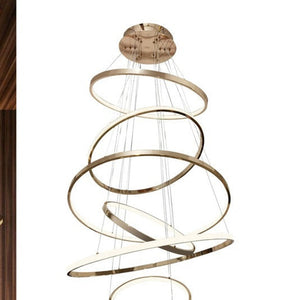 JS-GL-1163-6RG - Rose Gold Metal & Acrylic Modern Hanging Light