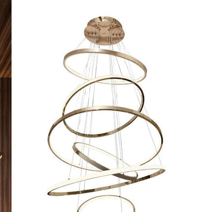 JS-GL-1163-6RG - Rose Gold Metal & Acrylic Modern Hanging Light