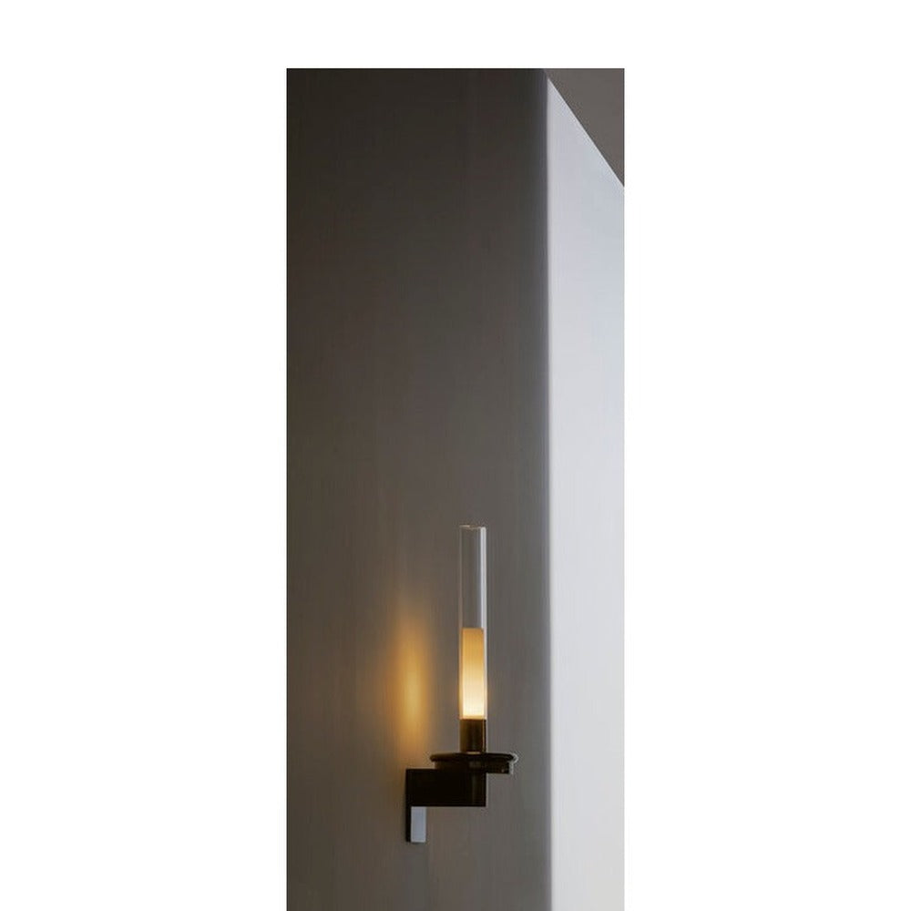 JS-GL-1180-W - Gun Black Metal & Glass Modern Wall Light