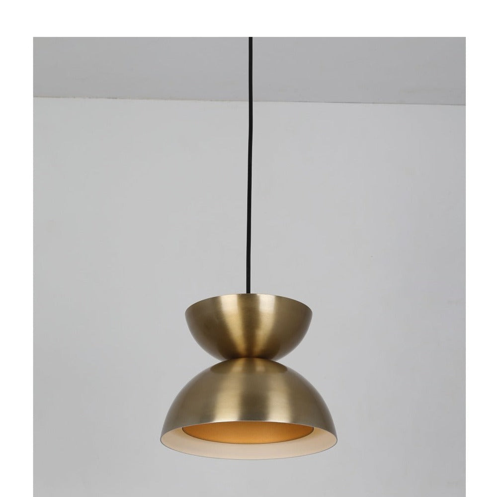 JS-GL-1217-1 - Antique Brass & White & Gold Metal & Acrylic Modern Hanging Light