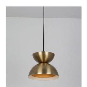 JS-GL-1217-1 - Antique Brass & White & Gold Metal & Acrylic Modern Hanging Light
