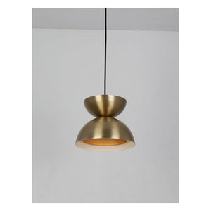 JS-GL-1217-1 - Antique Brass & White & Gold Metal & Acrylic Modern Hanging Light