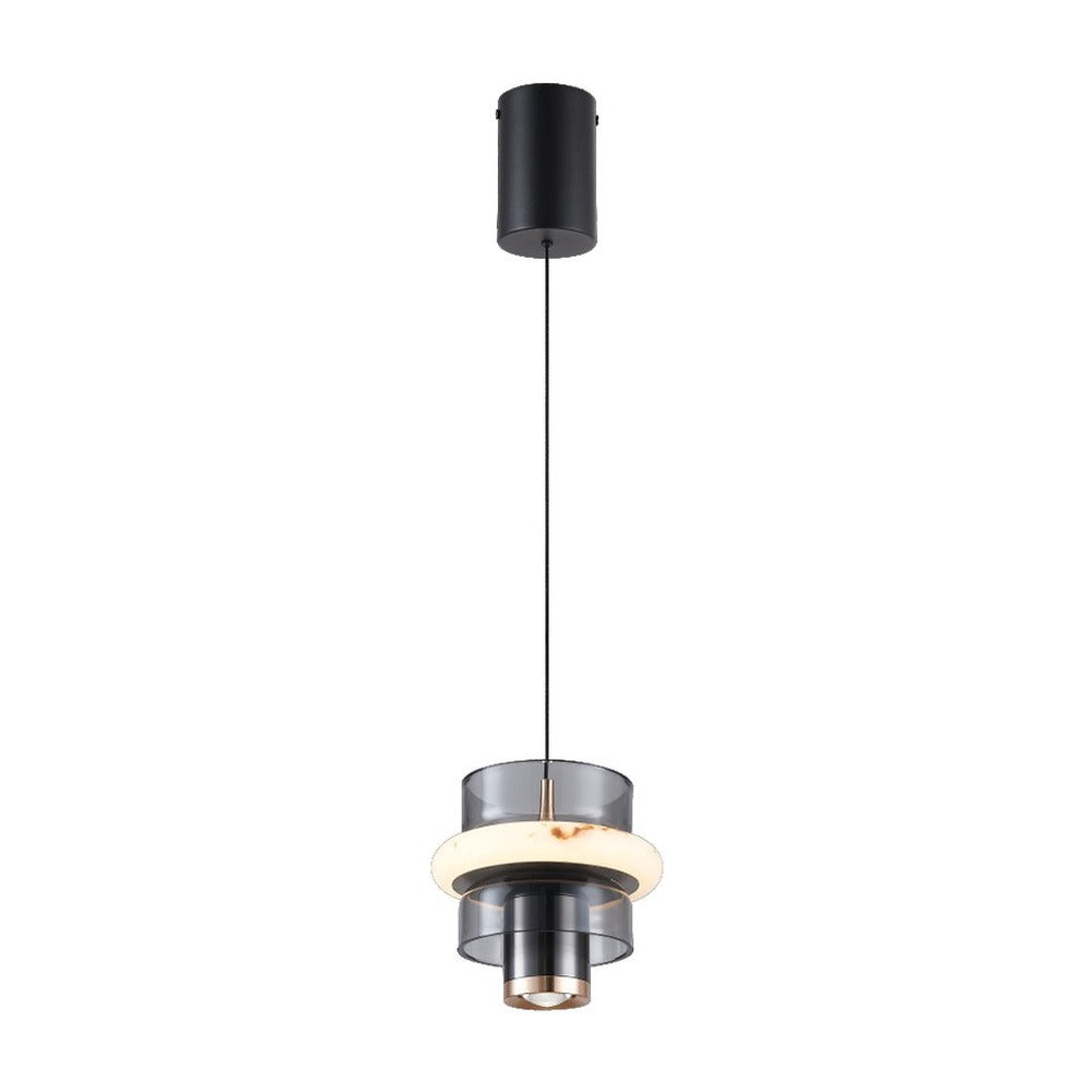 JS-GL-1219-GY - French Gold & Black Metal & Acrylic Led Hanging Light