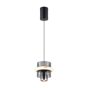 JS-GL-1219-GY - French Gold & Black Metal & Acrylic Led Hanging Light
