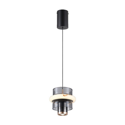 JS-GL-1219-GY - French Gold & Black Metal & Acrylic Led Hanging Light