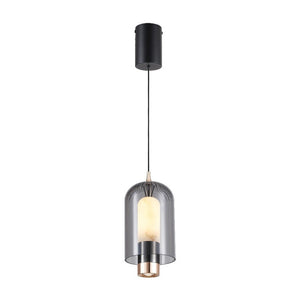 JS-GL-1220-GY - French Gold & Black Metal & Acrylic Led Hanging Light