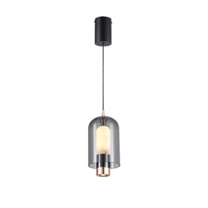 JS-GL-1220-GY - French Gold & Black Metal & Acrylic Led Hanging Light
