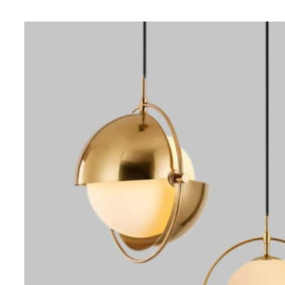 JS-GL-1225- 1 - ANTIQUE BRASS METAL Glass Hanging Light