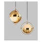 JS-GL-1225- 1 - ANTIQUE BRASS METAL Glass Hanging Light