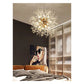 JS-GL-12410-50 - French Gold Metal & Crystals Crystal Hanging Light