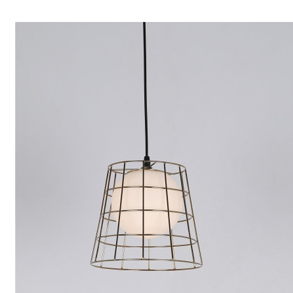 JS-GL-1278-1AB - GOLD GLASS Metal Hanging Light