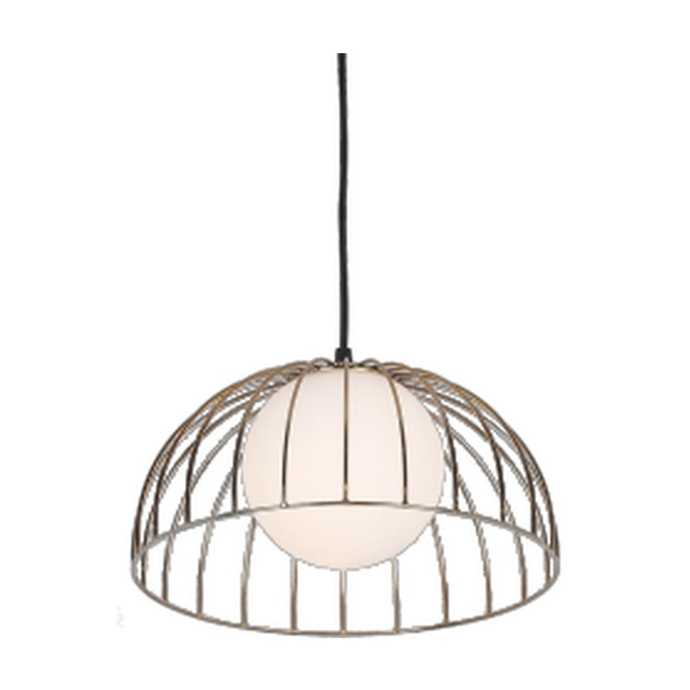JS-GL-1278-1COP - COPPER & BLACK GLASS Metal Hanging Light