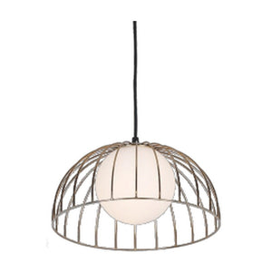 JS-GL-1278-1COP - COPPER & BLACK GLASS Metal Hanging Light
