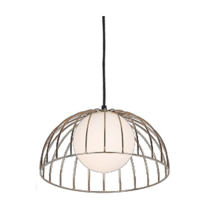 JS-GL-1278-1COP - COPPER & BLACK GLASS Metal Hanging Light