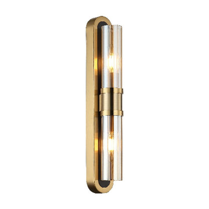 JS-GL-1285 - Antique Brass Metal & Glass Modern Wall Light