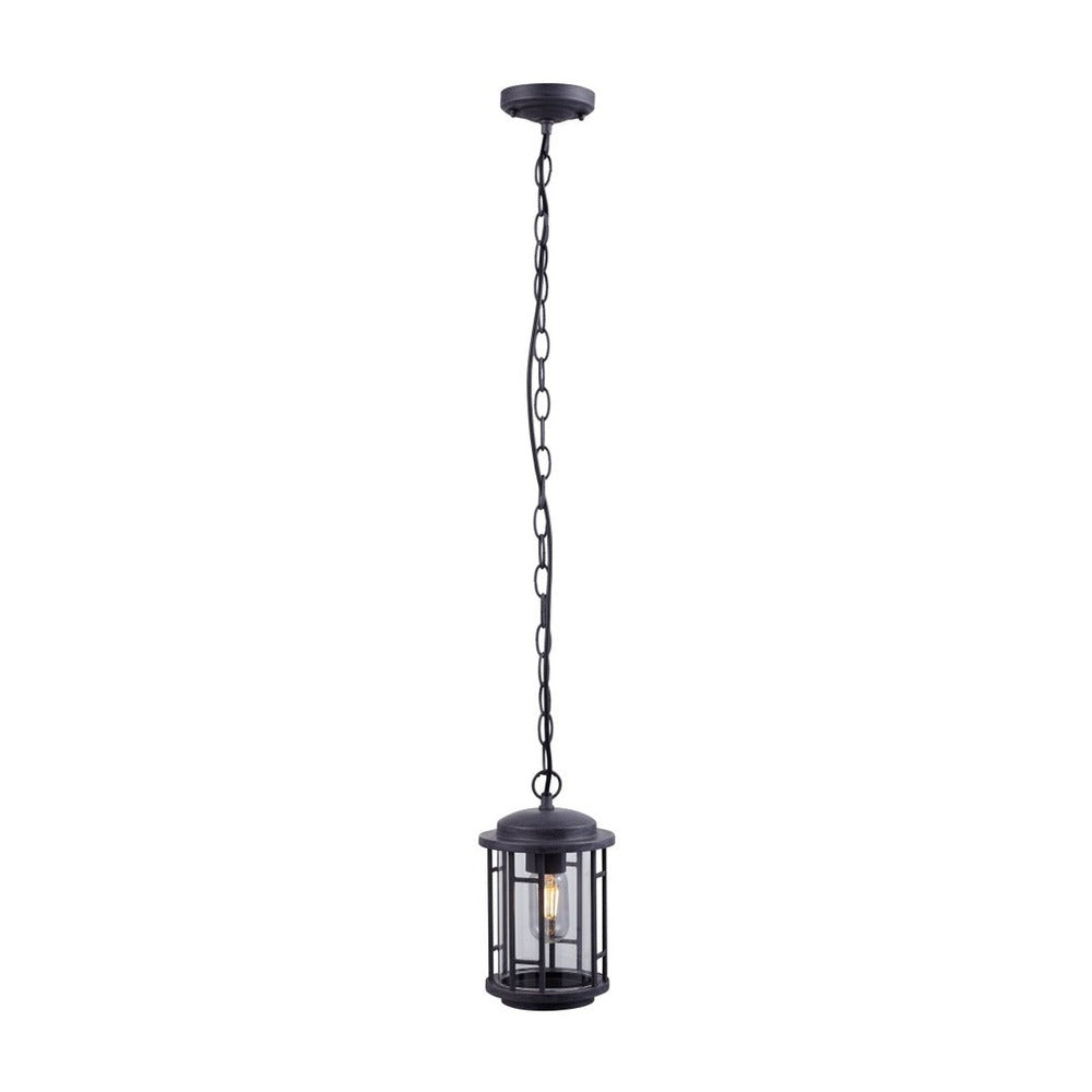 JS-GL-1301C - Rustic Grey Glass Metal Hanging Light