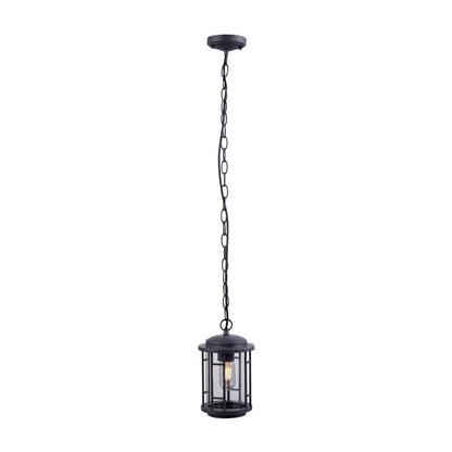 JS-GL-1301C - Rustic Grey Glass Metal Hanging Light