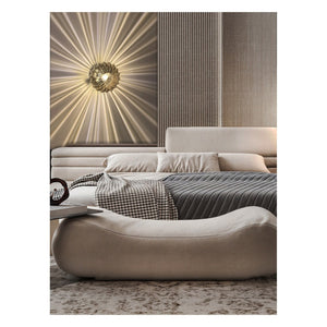 JS-GL-1410-W - Chrome Metal & Amber Glass Modern Wall Light