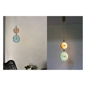 JS-GL-1479-D2 - Antique Brass Metal Glass Hanging Light