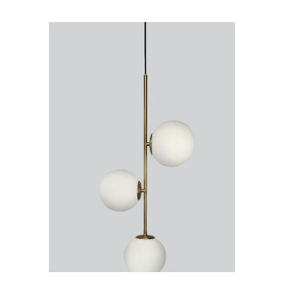 JS-GL-150-2H - ANTIQUE BRASS METAL Glass Hanging Light