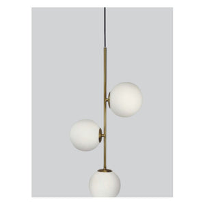 JS-GL-150-2H - ANTIQUE BRASS METAL Glass Hanging Light